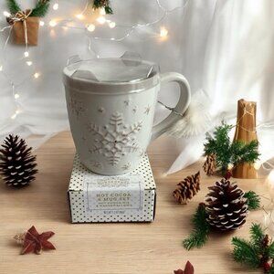 New Xmas Mug Wondershop White Stoneware Mug Snowflake Mug with Hot Cocoa